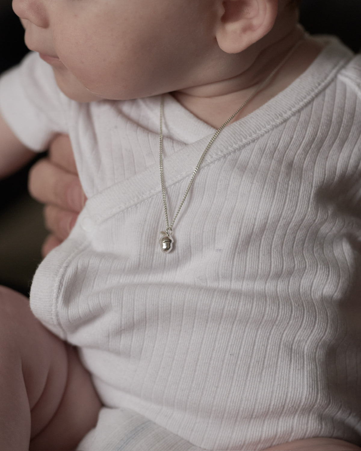 SILVER ACORN NECKLACE
