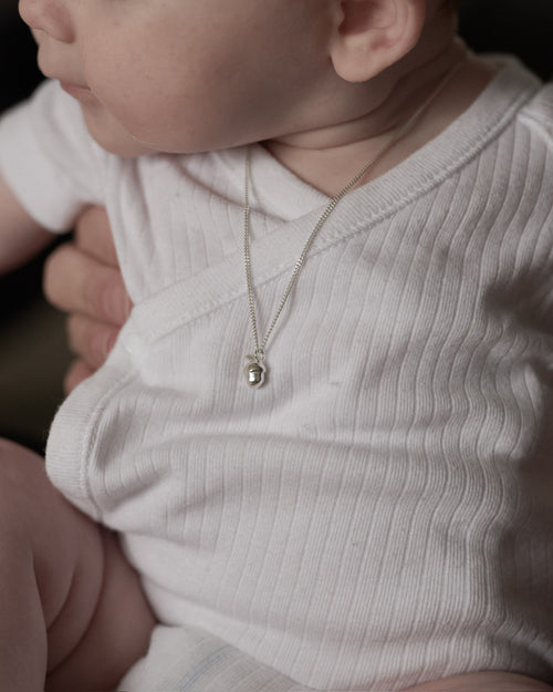 SILVER ACORN NECKLACE