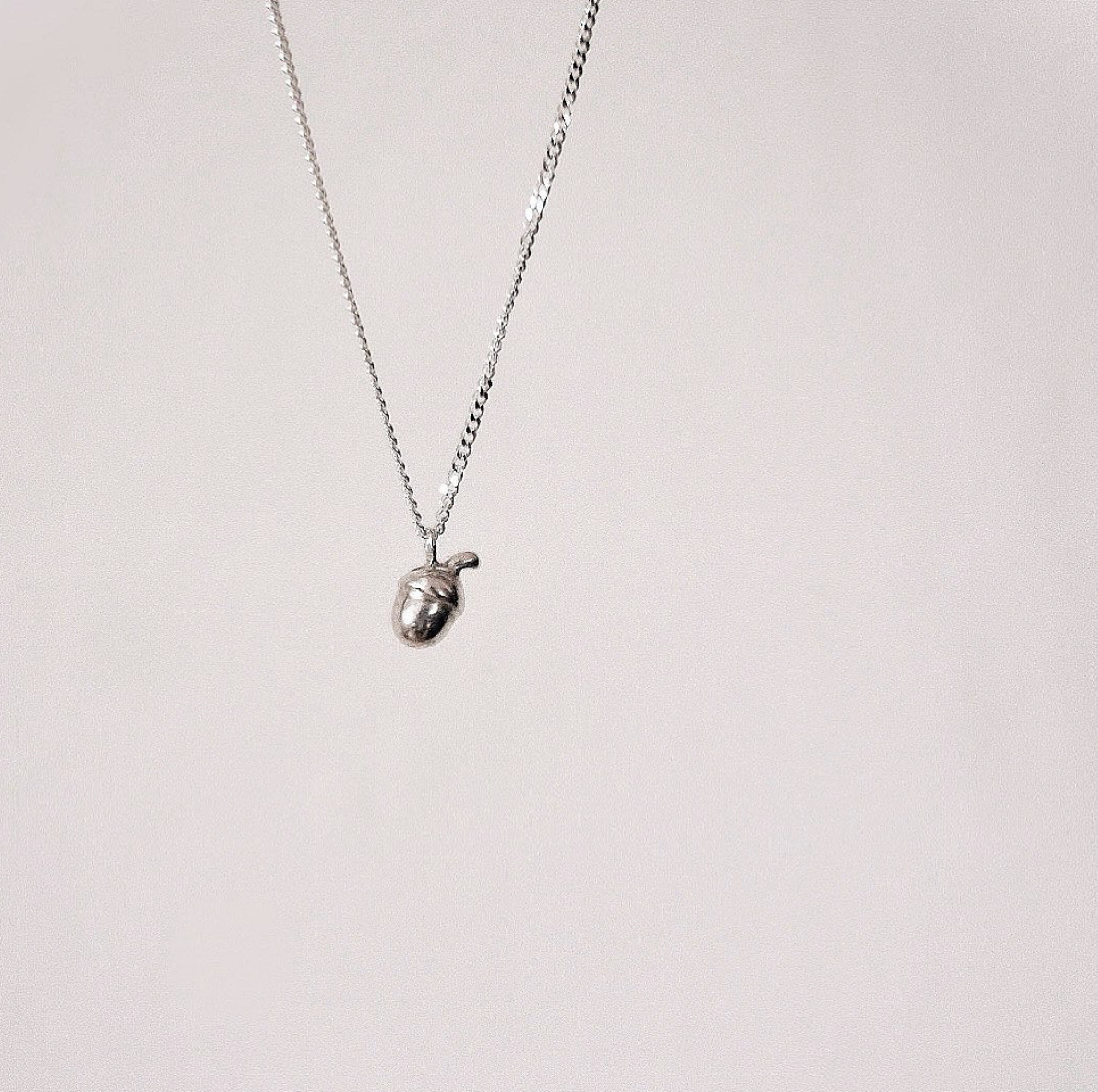 Silver Acorn Necklace 